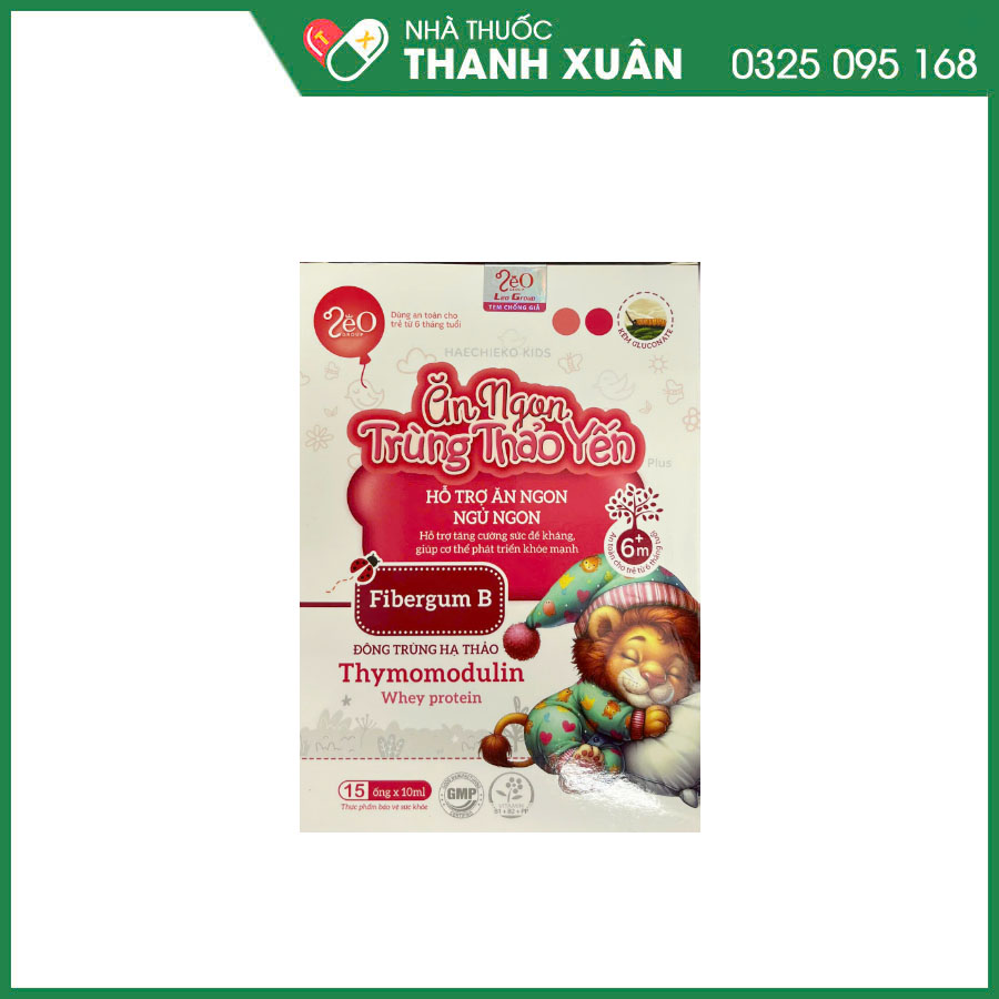 FiberGum B Thymomodulin bổ sung axit amin và dưỡng chất, hỗ trợ giúp ăn ngon, ngủ ngon, tăng cường sức đề kháng